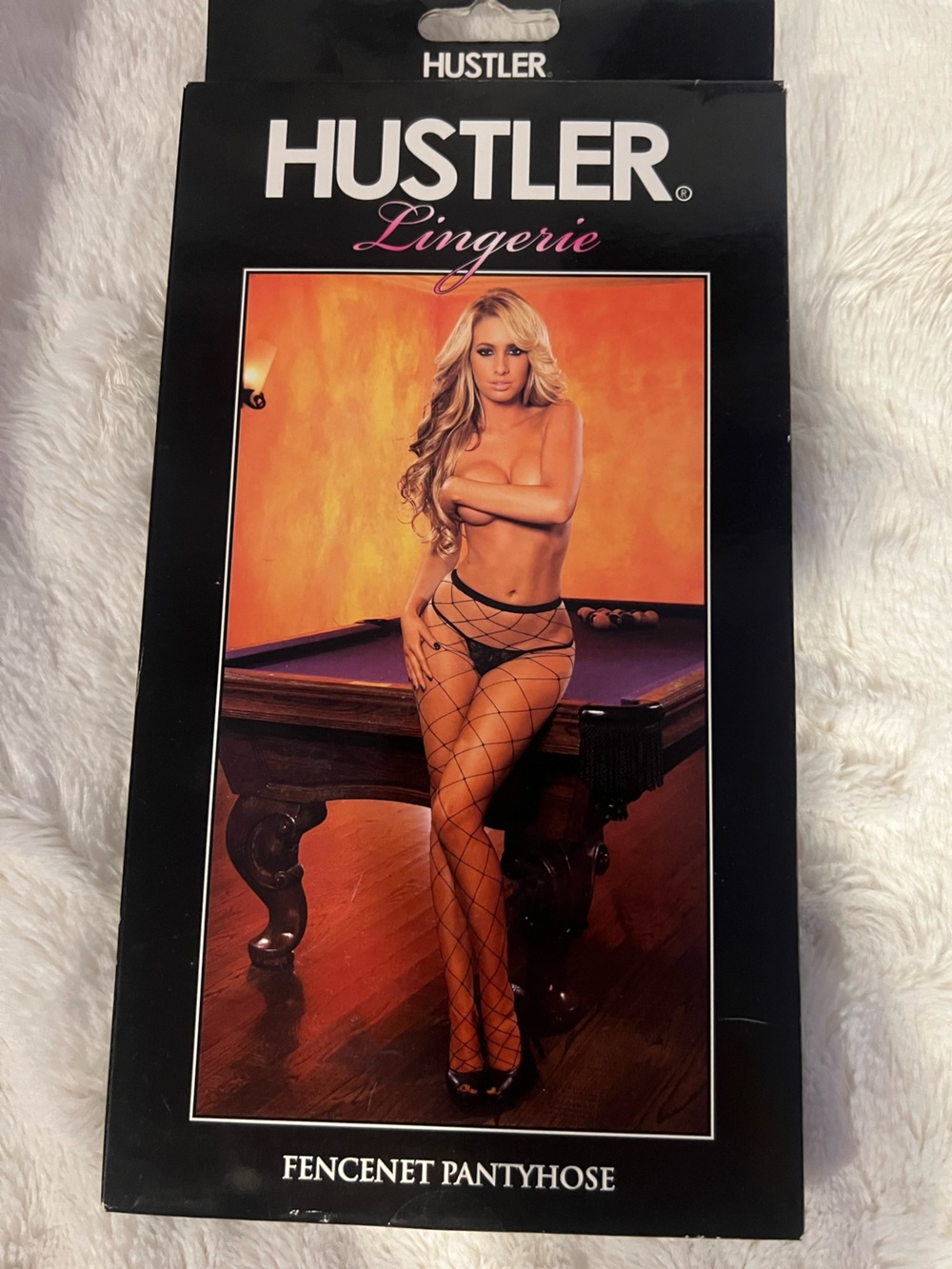 Hustler Hollywood Black Fishnet Pantyhose Packaging
